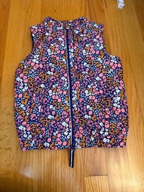Cat & Jack Quilted Floral Vest in Navy, Pink & White